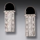 Handmade Silver Black Mussel Earrings - <b>Priestess</b>