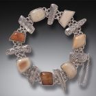 Fossilized Walrus Ivory Bracelet in Handmade Silver - <b>Legends</b>