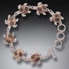 Mammoth Ivory Tusk Sea Turtle Bracelet Silver, Handmade - <b>Turtle Circle</b>