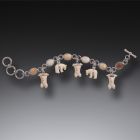 Fossilized Walrus Tusk and Mammoth Ivory Polar Bear Bracelet, Handmade Silver - <b>Bears</b>