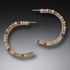 Fossilized Walrus Ivory Hoop Earrings, Handmade Silver, Large - <b>Ancient Circles</b>