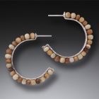 Fossilized Walrus Ivory Hoop Earrings, Handmade Silver, Medium - <b>Ancient Circles</b>