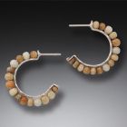 Mammoth Ivory Hoop Earrings, Handmade Silver, Small - <b>Ancient Circles</b>