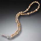Fossilized Walrus Tusk or Mammoth Ivory Bead Necklace, 16-18 Inches - <b>Ancient Runes</b>