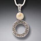 Handmade Silver Mammoth Ivory Necklace - <b>Arctic Sun</b>