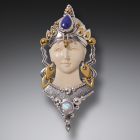 Mammoth Ivory Silver Goddess Jewelry, Handmade - <b>Tara Pendant or Pin</b>
