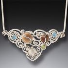 Fossilized Walrus Ivory Tusk Turtle Family Necklace, Handmade Silver - <b>Turtles</b>