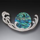 Handmade Silver Paua Jewelry Ocean Pin - <b>Surf Spray</b>