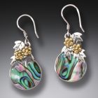 Handmade Silver Paua Earrings with 14kt Gold Fill - <b>After The Flood</b>