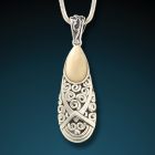 Fossilized mammoth ivory spiral pendant - <b>Teardrop Spiral Pendant</b>