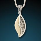 Silver and fossilized mammoth seed pod pendant - <b>Seed Pod Pendant</b>