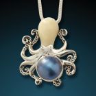 Fossilized mammoth ivory octopus with mabe pearl - <b>Octopus With Mabe</b>