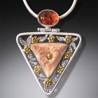 Fossilized Walrus Ivory Flower Necklace Flower Triangle