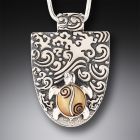 Fossilized Walrus Tusk Ivory Sea Turtle Pendant Necklace