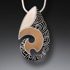 Mammoth Ivory Tusk Handmade Silver Pendant - <b>Maori Design</b>