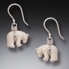 Mammoth Ivory Polar Bear Earrings