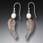 Fossilized Walrus Ivory Earrings, Handmade Silver - <b>Heart Song</b>