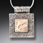 Mammoth Ivory Tusk Dolphin Locket, Handmade Silver - <b>Dolphin Play</b>