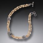 Mammoth Ivory Bead Necklace, Handmade Silver - <b>String Theory III</b>