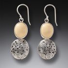 Mammoth Ivory Tusk Ocean Earrings in Handmade Silver - <b>Ocean Currents</b>