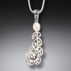 Ancient Mammoth Ivory and Silver Koru Pendant - <b>Moondance</b>