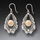 Fossilized Walrus Ivory Cloud Earrings - <b>Cumulus Cloud</b>