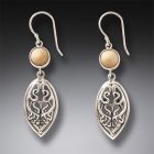 Fossilized walrus earrings - Nouveau Drop