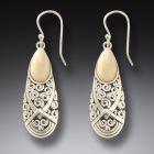 Fossilized mammoth ivory spiral earrings - <b>Teardrop Spiral Earrings</b>