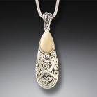 Fossilized mammoth ivory spiral pendant - <b>Teardrop Spiral Pendant</b>