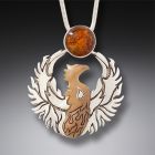 Fossilized Ivory and Amber Phoenix Pendant – <b>Phoenix Rising</b>