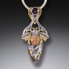 Mammoth Tusk Ivory Jewel Bee Pendant Necklace, 14kt Gold Fill and Garnet - <b>Bee Habitat</b>