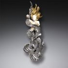 Mammoth Ivory Mermaid Pendant with 14kt Gold Fill, Handmade Silver - <b>Mermaid in Kelp</b>