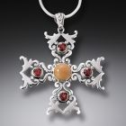 Fossilized Walrus Ivory Cross Necklace