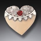 Fossilized Mammoth Ivory Heart Pin/Pendant - <b>Gratitude</b>