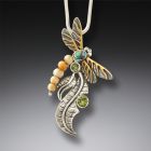 Fossilized walrus ivory dragonfly pendant - <b>Iridescence</b>