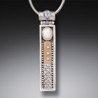 Mammoth Ivory Tusk Silver Motif Necklace with Rainbow Moonstone- <b>Eternal Motif</b>