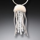 Mammoth Jewelry Jelly Fish Necklace, Rainbow Moonstone Handmade Silver - <b>Jelly Fish</b>