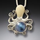 Fossilized mammoth ivory octopus with mabe pearl - <b>Octopus With Mabe</b>