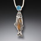 Fossilized Walrus Ivory Handmade Silver Fish Necklace - <b>Bigger Fish</b>