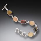 Mammoth Tusk Ivory Tusk Tiger Iron Bracelet, Handmade Silver - <b>Tiger Iron</b>