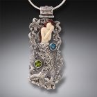 Fossilized Mammoth Ivory, Silver Mermaid Pendant - <b>Mermaid Dreaming</b>