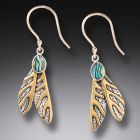Silver and  Paua Dragonfly Wing Earrings - <b>Dragonfly Wings</b>