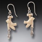 Zealandia fossilized ivory bear earrings
