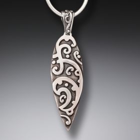 Handmade Silver Surf Necklace - <b>Maori Surf Design</b>