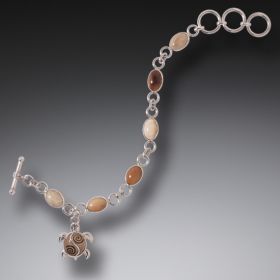 Ancient Ivory Sea Turtle Charm Bracelet, Handmade Silver - <b>Sea Turtle</b>