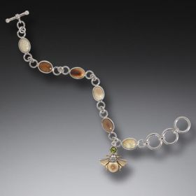 Ancient Ivory  Bee Charm Bracelet, Handmade Silver - <b>Bee Charm</b>