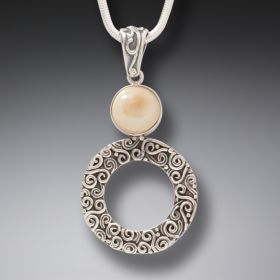 Handmade Silver Mammoth Ivory Necklace - <b>Arctic Sun</b>