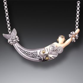 Mammoth Jewelry Silver Mermaid Pendant with 14kt Gold Fill - <b>Mermaid</b>