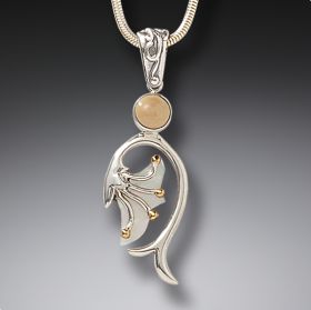 Mammoth Tusk Ivory Silver Mother of Pearl Necklace, 14kt Gold Fill - <b>Emergence</b>