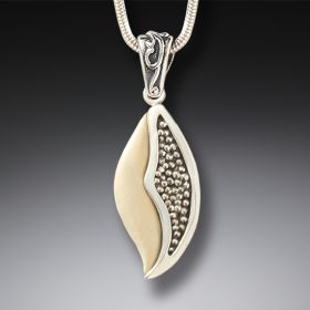 Silver and fossilized mammoth seed pod pendant - <b>Seed Pod Pendant</b>